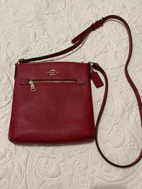 COACH Rowan Red Crossbody Bag Purse with Gold Hardware Never Used